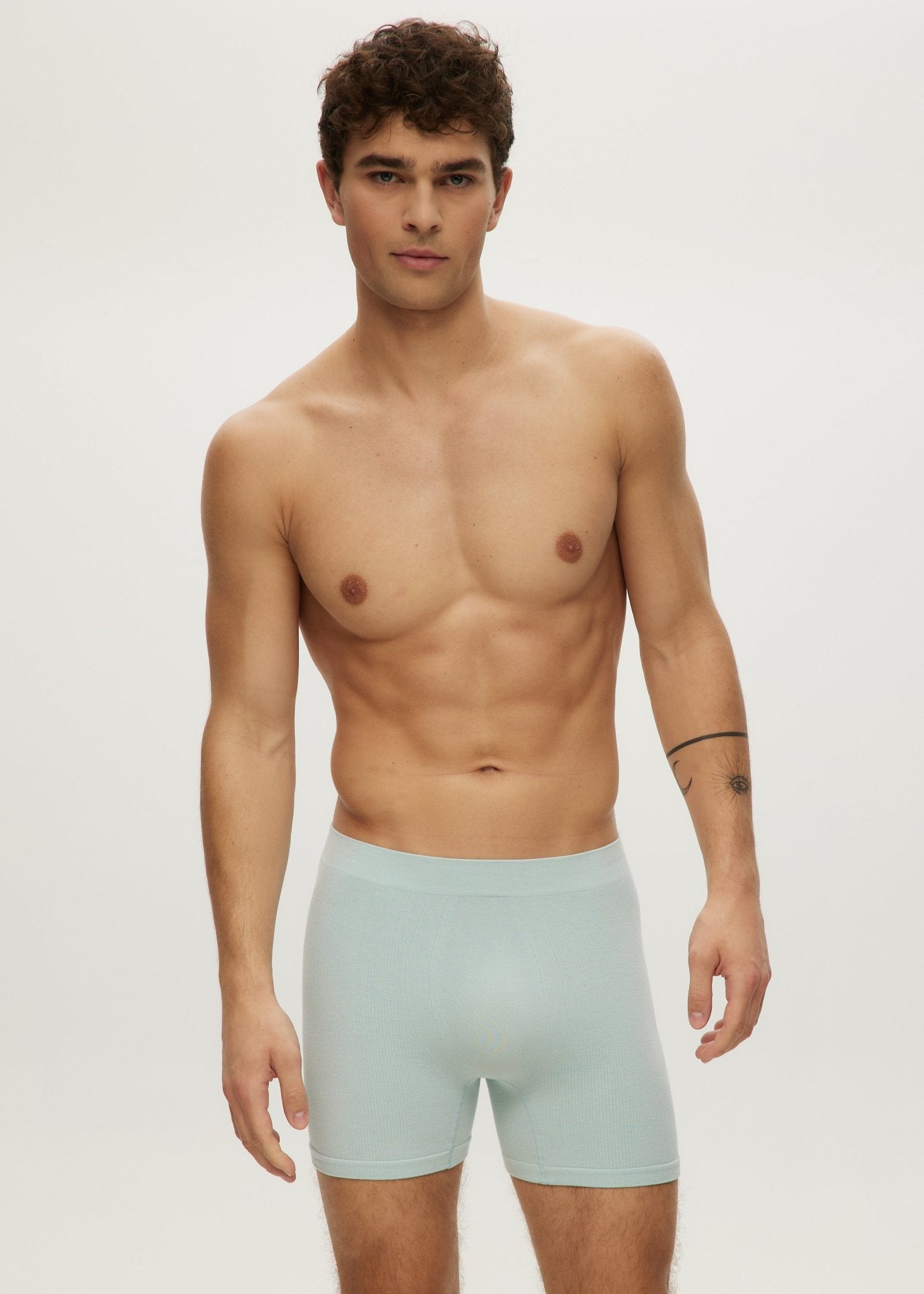Boxer court gaufré sans couture pour hommes - Sous-vêtements en bambou