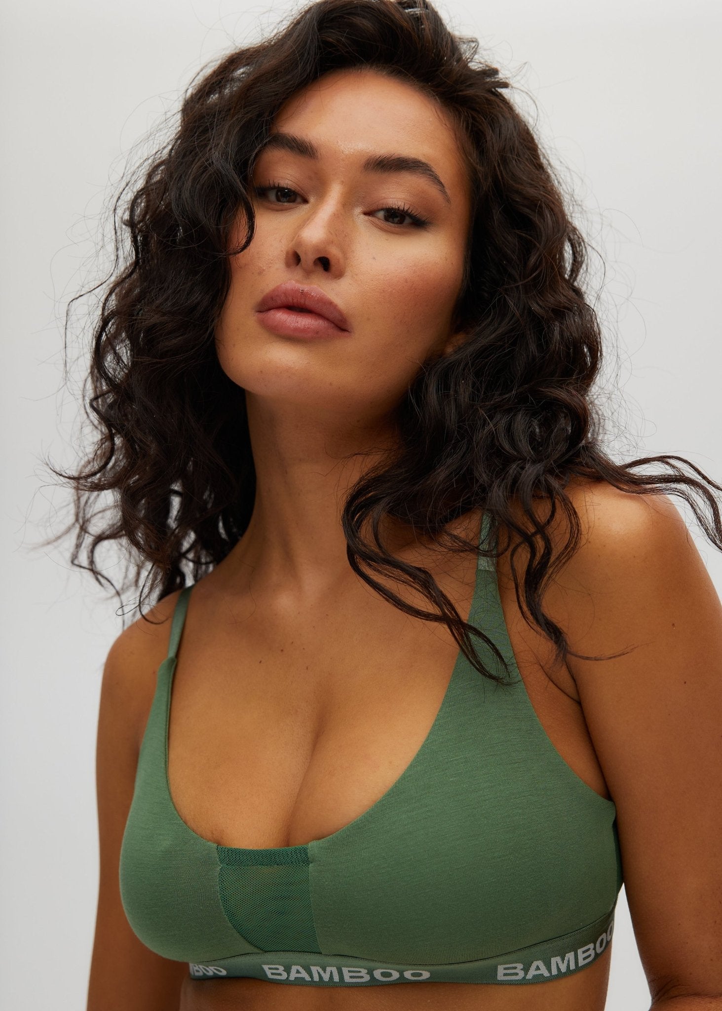 Bralette à empiècements en maille - Sous-vêtements en bambou