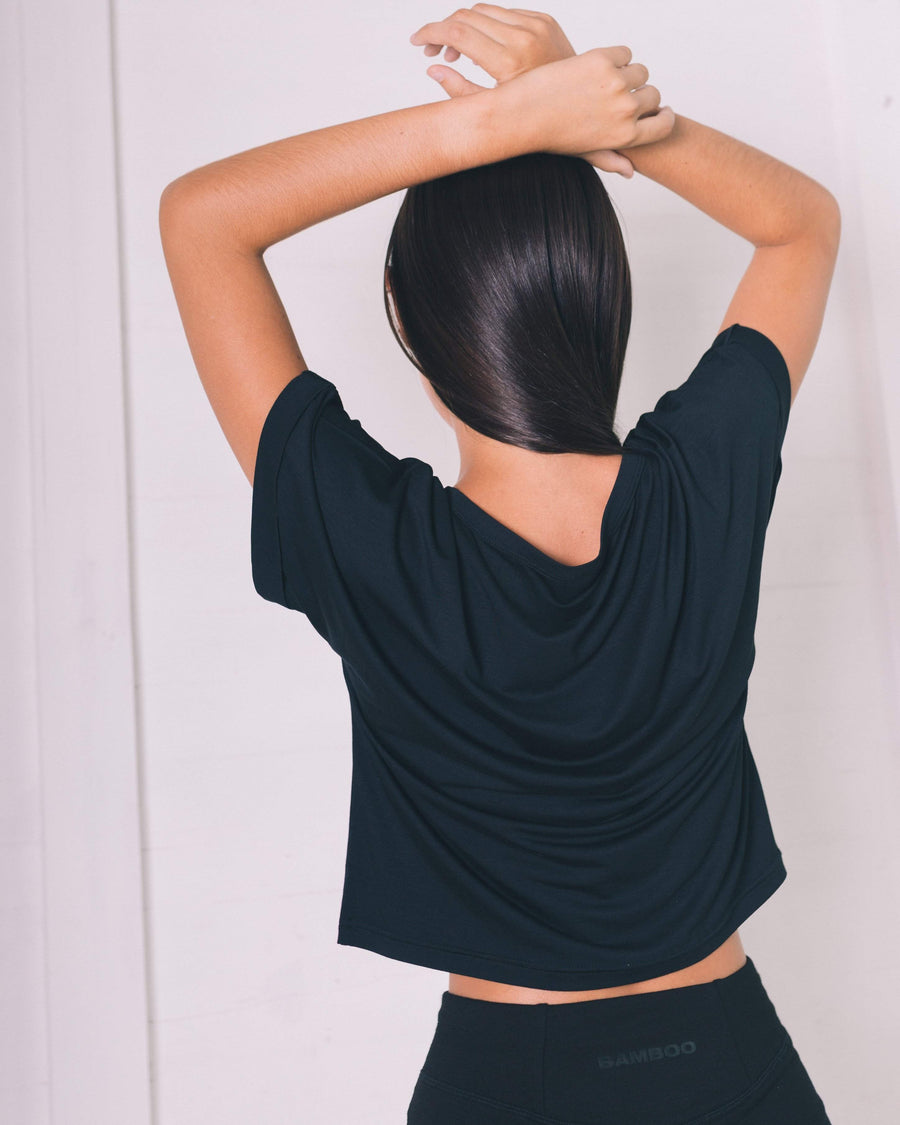 Women Crop Top Short Sleeve-Bamboo Underwear-apparel,L,Lounge,M,S,XL,XS